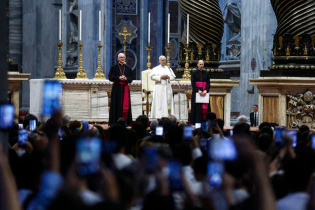August 12, 2026, Vatican City, VATICAN: Pope Leo XIV during the weekly general audience in Saint Peter s Basilica, in Vatican City, 12 August 2026. ANSA ANGELO CARCONI. Vatican City VATICAN  - ZUMAa110 20260812_zaf_a110_004 Copyright: xAngeloxCarconix