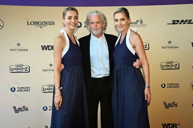Nina Meise, Hermann Bühlbecker und Julia Meise bei der Media Night der FEI World Championships Aachen 2026 im Champions Circle am Reitstadion. Aachen, 11.08.2026 *** Nina Meise, Hermann Bühlbecker, and Julia Meise at the Media Night for the 2026 FEI World Championships Aachen in the Champions Circle at the Aachen Equestrian Stadium, August 11, 2026 Foto:xC.xAdolph xFuturexImagex fei_6806