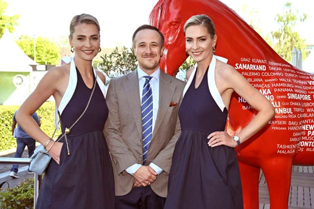 Nina Meise, Joe Laschet und Julia Meise bei der Media Night der FEI World Championships Aachen 2026 im Champions Circle am Reitstadion. Aachen, 11.08.2026 *** Nina Meise, Joe Laschet, and Julia Meise at the Media Night for the 2026 FEI World Championships Aachen in the Champions Circle at the Aachen Equestrian Stadium, August 11, 2026 Foto:xC.xAdolph xFuturexImagex fei_6824