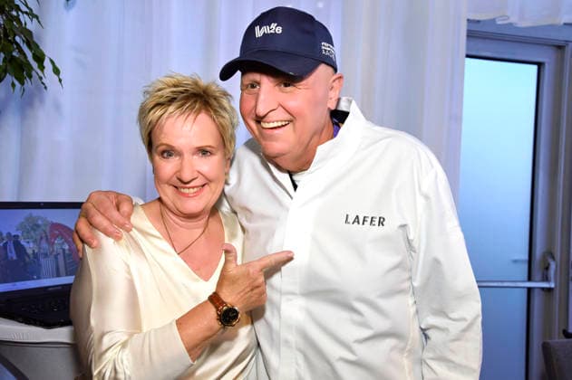 Birgit Lechtermann und Johann Lafer bei der Media Night der FEI World Championships Aachen 2026 im Champions Circle am Reitstadion. Aachen, 11.08.2026 *** Birgit Lechtermann and Johann Lafer at the Media Night for the 2026 FEI World Championships Aachen in the Champions Circle at the Aachen Equestrian Stadium, August 11, 2026 Foto:xC.xAdolph xFuturexImagex fei_7009