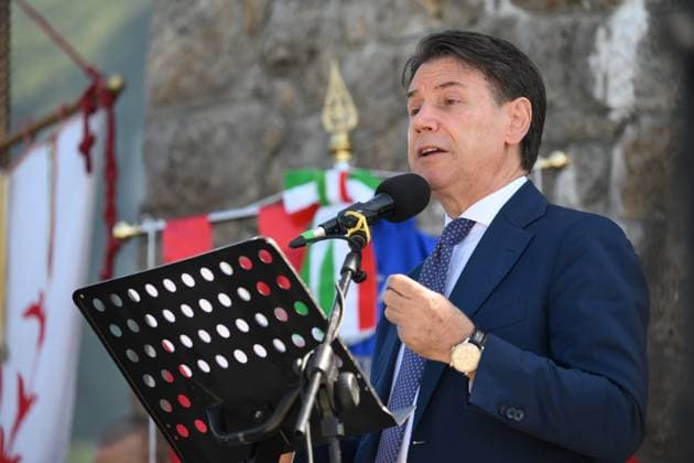 August 12, 2026, Saint Anna Of Stazzema, Lucca, Italy: 82nd Anniversary of the Sant Anna di Stazzema Massacre, attended by Giuseppe Conte, former Prime Minister, Antonio Tajani, Vice President of the Council, Eugenio Giani, President of the Tuscany Region, and the Mayor of Stazzema, Maurizio Verona, Sant Anna di Stazzema, 12 08 2026 Saint Anna Of Stazzema Italy  - ZUMAa289 20260812_zia_a289_045 Copyright: xStefanoxDallexLuchex xAgfx