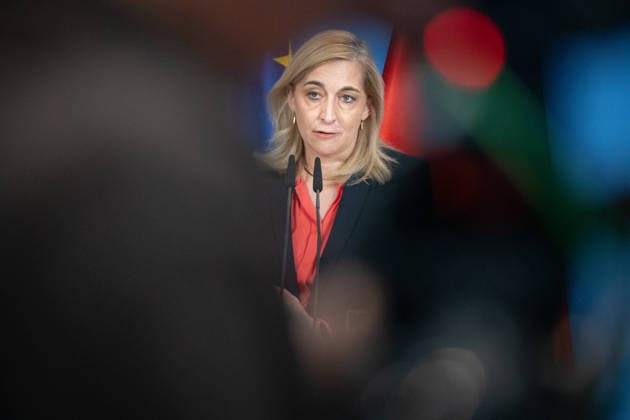 Nina Warken, Bundesministerin für besondere Aufgaben, Chefin des Bundeskanzleramtes und Beauftragte der Bundesregierung für die Nachrichtendienste des Bundes, während der Pressekonferenz im Kanzleramt;Pressekonferenz zur Reform des Rechts der Nachrichtendienste im Bundeskanzleramt, Berlin Berlin Deutschland Bundeskanzleramt *** Nina Warken, Federal Minister for Special Tasks, Head of the Federal Chancellery, and Federal Government Commissioner for the Federal Intelligence Services, during a press conference at the Federal Chancellery on the reform of intelligence service legislation, Berlin, Germany, Federal Chancellery