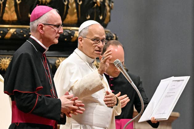 ITALY - POPE LEO XIV DURING THE WEEKLY GENERAL AUDIENCE IN ST PETER S BASILICA IN THE VATICAN- 2026 8 12 Italy, Rome, Vatican, 2026 8 12 Pope Leo XIV during the weekly general audience in St Peter s Basilica at the Vatican EDITORIAL USE ONLY - NO BOOKS Copyright: xALESSIAxGIULIANIx