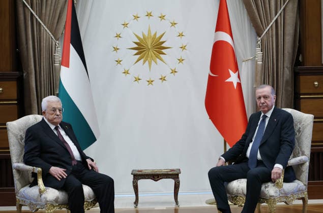 Recep Tayyip Erdogan - Mahmoud Abbas meeting in Ankara ANKARA, TURKIYE - AUGUST 12: (----EDITORIAL USE ONLY - MANDATORY CREDIT - TURKISH PRESIDENCY MURAT CETINMUHURDAR HANDOUT - NO MARKETING NO ADVERTISING CAMPAIGNS - DISTRIBUTED AS A SERVICE TO CLIENTS----) Turkish President Recep Tayyip Erdogan meets with Palestinian President Mahmoud Abbas at the Presidential Complex in Ankara, Turkiye on August 12, 2026. TUR Presidency Murat Cetinmuhurdar Anadolu Ankara Turkey. Editorial use only. Please get in touch for any other usage.  Copyright: x2026xAnadoluxTURxPresidency MuratxCetinmuhurdarx