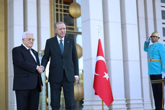 Recep Tayyip Erdogan - Mahmoud Abbas meeting in Ankara ANKARA, TURKIYE - AUGUST 12: (----EDITORIAL USE ONLY - MANDATORY CREDIT - TURKISH PRESIDENCY MURAT KULA HANDOUT - NO MARKETING NO ADVERTISING CAMPAIGNS - DISTRIBUTED AS A SERVICE TO CLIENTS----) Turkish President Recep Tayyip Erdogan (R) welcomes Palestinian President Mahmoud Abbas (L) with an official ceremony at the Presidential Complex during his official visit to Ankara, Turkiye, on August 12, 2026. TUR Presidency Murat Kula Handout Anadolu Ankara Turkey. Editorial use only. Please get in touch for any other usage.  Copyright: x2026xAnadoluxTURxPresidency xMuratxKulax xHandoutx