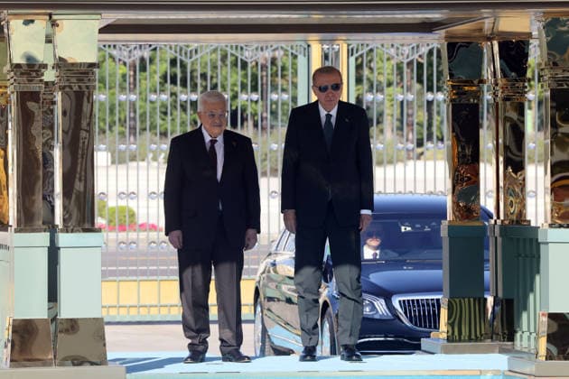 Mahmoud Abbas Meets Turkish President Recep Tayyip Erdogan in Ankara Palestinian President Mahmoud Abbas meets with Turkish President Recep Tayyip Erdogan in Ankara, Turkey, on August 12, 2026. Photo by Thaer Ganaim apaimages Ankara Ankara Turkey 120826_Turkey_PPO_00(1) Copyright: xapaimagesxThaerxGanaimx xapaimagesx