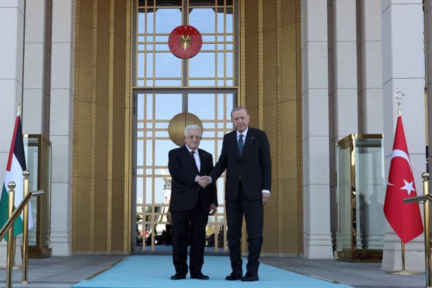 Mahmoud Abbas Meets Turkish President Recep Tayyip Erdogan in Ankara Palestinian President Mahmoud Abbas meets with Turkish President Recep Tayyip Erdogan in Ankara, Turkey, on August 12, 2026. Photo by Thaer Ganaim apaimages Ankara Ankara Turkey 120826_Turkey_PPO_00(8) Copyright: xapaimagesxThaerxGanaimx xapaimagesx