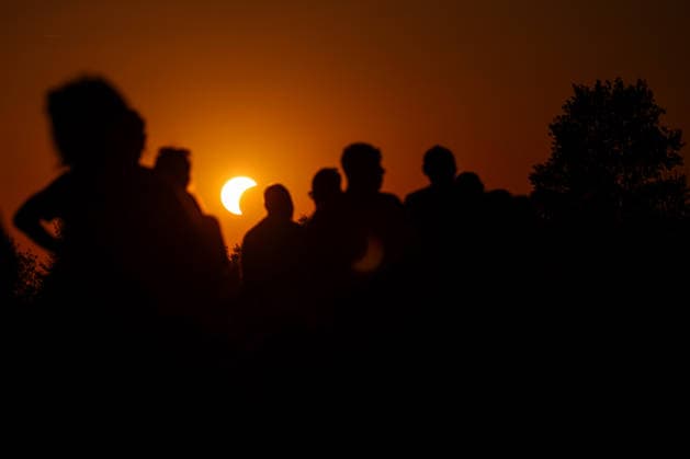 Solar eclipse in Croatia People watch the moon partially covers the sun during a solar eclipse in Zagreb, Croatia, August 12, 2026  IgorxKralj PIXSELL