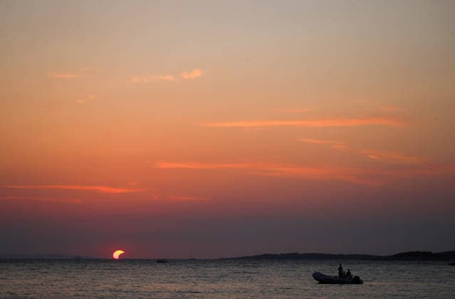 Solar eclipse in Croatia The moon partially covers the sun over the sea during a solar eclipse in Vela Luka , Croatia, August 12, 2026  IgorxSoban PIXSELL