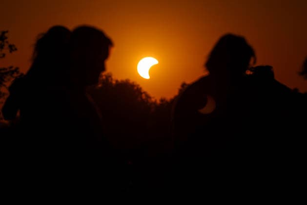 Solar eclipse in Croatia People watch the moon partially covers the sun during a solar eclipse in Zagreb, Croatia, August 12, 2026  IgorxKralj PIXSELL