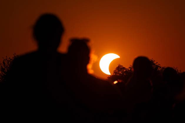 Solar eclipse in Croatia People watch the moon partially covers the sun during a solar eclipse in Zagreb, Croatia, August 12, 2026  IgorxKralj PIXSELL