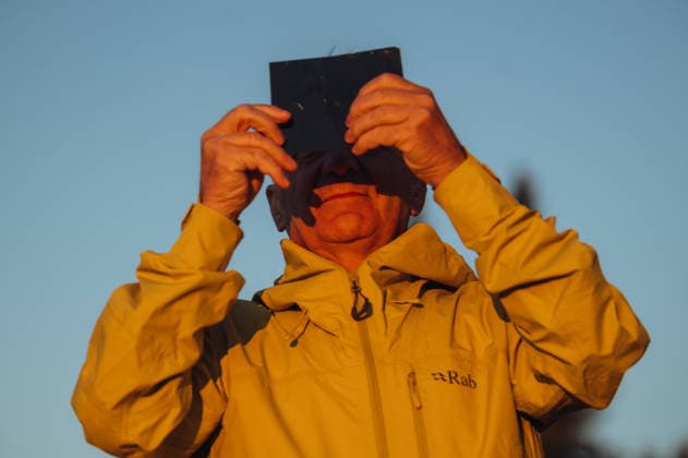 Solar eclipse viewed from Slovakia KOJSOV, SLOVAKIA - AUGUST 12: A man is looking skyward through a welding screen during a total eclipse of the sun on August 12, 2026 near Kojsov, Slovakia. Millions of people have flocked to areas where the eclipse was visible. During the event, the moon passed in between the Sun and the Earth, appearing to partially block the sun. Robert Nemeti Anadolu Kojsov Slovakia. Editorial use only. Please get in touch for any other usage.  Copyright: x2026xAnadoluxRobertxNemetix