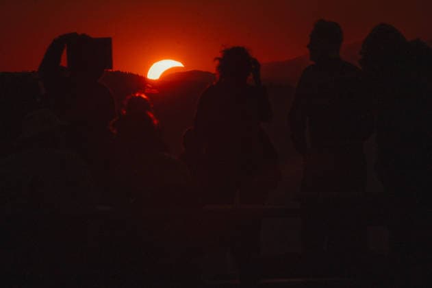 Solar eclipse viewed from Slovakia KOJSOV, SLOVAKIA - AUGUST 12: People gather to view the total eclipse of the Sun on August 12, 2026 near Kojsov, Slovakia. Millions of people have flocked to areas where the eclipse was visible. During the event, the moon passed in between the Sun and the Earth, appearing to partially block the sun. Robert Nemeti Anadolu Kojsov Slovakia. Editorial use only. Please get in touch for any other usage.  Copyright: x2026xAnadoluxRobertxNemetix