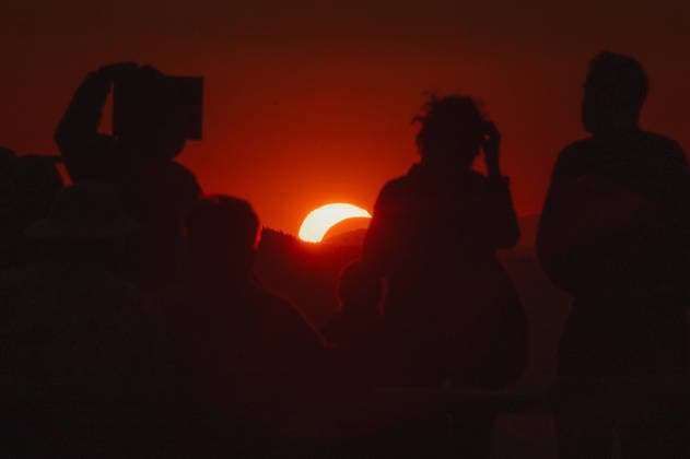 Solar eclipse viewed from Slovakia KOJSOV, SLOVAKIA - AUGUST 12: People gather to view the total eclipse of the Sun on August 12, 2026 near Kojsov, Slovakia. Millions of people have flocked to areas where the eclipse was visible. During the event, the moon passed in between the Sun and the Earth, appearing to partially block the sun. Robert Nemeti Anadolu Kojsov Slovakia. Editorial use only. Please get in touch for any other usage.  Copyright: x2026xAnadoluxRobertxNemetix