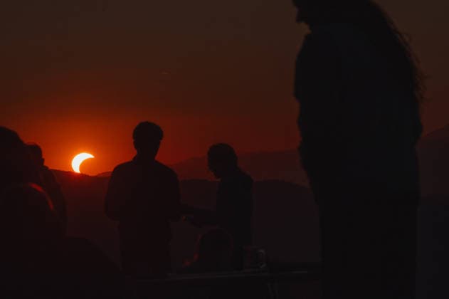 Solar eclipse viewed from Slovakia KOJSOV, SLOVAKIA - AUGUST 12: People gather to view the total eclipse of the Sun on August 12, 2026 near Kojsov, Slovakia. Millions of people have flocked to areas where the eclipse was visible. During the event, the moon passed in between the Sun and the Earth, appearing to partially block the sun. Robert Nemeti Anadolu Kojsov Slovakia. Editorial use only. Please get in touch for any other usage.  Copyright: x2026xAnadoluxRobertxNemetix