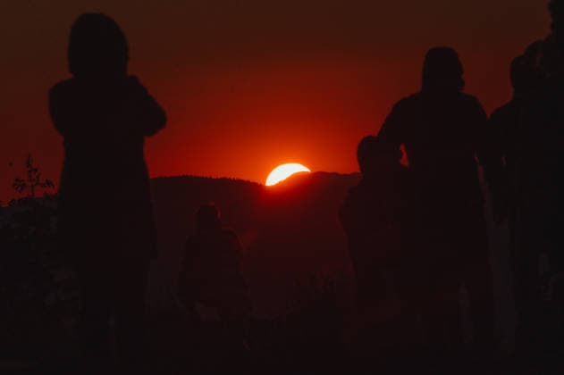 Solar eclipse viewed from Slovakia KOJSOV, SLOVAKIA - AUGUST 12: People gather to view the total eclipse of the Sun on August 12, 2026 near Kojsov, Slovakia. Millions of people have flocked to areas where the eclipse was visible. During the event, the moon passed in between the Sun and the Earth, appearing to partially block the sun. Robert Nemeti Anadolu Kojsov Slovakia. Editorial use only. Please get in touch for any other usage.  Copyright: x2026xAnadoluxRobertxNemetix
