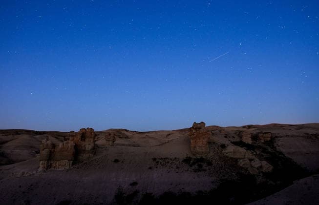 Perseid meteor shower in Turkiye s Konya KONYA, TURKIYE - AUGUST 12: A shooting star lights up the sky during the Perseid meteor shower near the Kusca Fairy Chimneys in the Cihanbeyli district of Konya, Turkiye, on August 12, 2026. Ercin Erturk Anadolu Konya Turkey. Editorial use only. Please get in touch for any other usage.  Copyright: x2026xAnadoluxErcinxErturkx