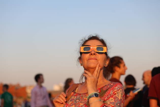 León Observes the Total Solar Eclipse of 2026 A person during the total solar eclipse of 2026, on August 12, 2026, in León, Castile and León, Spain. This is the first total solar eclipse visible from the Iberian Peninsula in over a century. The path of totality crosses Spain from west to east and passes through numerous provincial capitals, from which observers will be able to catch a glimpse of the first phenomenon in the so-called trio of eclipses, since on August 2, 2027, another total eclipse will cross Spain, and on January 26, 2028, an annular eclipse will occur. AUGUST 12, 2026 SOLAR ECLIPSE TOTAL ECLIPSE PARTIAL LUNAR ECLIPSE ASTRONOMY SCIENCE León, Castile and León, Spain  Copyright: xFernandoxOterox 7712105