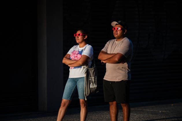 People gather in Zaragoza, Spain, to watch the total solar eclipse of August 12, 2026, as the Moon passes in front of the Sun and the city is briefly plunged into twilight Zaragoza Spain Copyright: xNanoxCalvox xVWPicsx NN-EclipseZaragoza-3