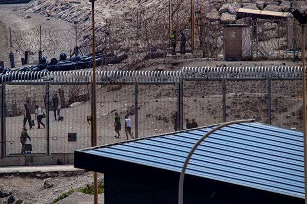 Morocco reinforces border security as migrants continue to leave Ceuta CEUTA, SPAIN AUGUST 12, 2026: Moroccan security forces reinforce measures on the Moroccan side of the Tarajal border area amid efforts to prevent further migrant crossings into the Spanish enclave of Ceuta on August 12, 2026. According to figures provided by Spain s Guardia Civil, migrants who entered Ceuta during the July 30 surge continue to leave voluntarily through a designated crossing point, with approximately 500 people departing the enclave over the previous 48 hours. Ceuta Spain Copyright: x xAntonioxSemperex xJNAxPressx