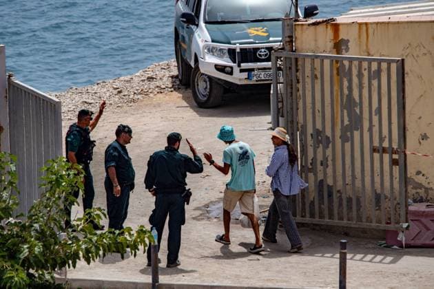 Morocco reinforces border security as migrants continue to leave Ceuta CEUTA, SPAIN AUGUST 12, 2026: Moroccan security forces reinforce measures on the Moroccan side of the Tarajal border area amid efforts to prevent further migrant crossings into the Spanish enclave of Ceuta on August 12, 2026. According to figures provided by Spain s Guardia Civil, migrants who entered Ceuta during the July 30 surge continue to leave voluntarily through a designated crossing point, with approximately 500 people departing the enclave over the previous 48 hours. Ceuta Spain Copyright: x xAntonioxSemperex xJNAxPressx
