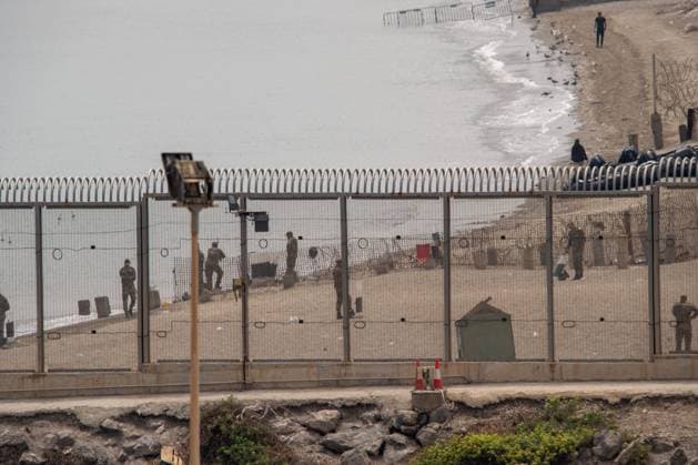 Morocco reinforces border security as migrants continue to leave Ceuta CEUTA, SPAIN AUGUST 12, 2026: Moroccan security forces reinforce measures on the Moroccan side of the Tarajal border area amid efforts to prevent further migrant crossings into the Spanish enclave of Ceuta on August 12, 2026. According to figures provided by Spain s Guardia Civil, migrants who entered Ceuta during the July 30 surge continue to leave voluntarily through a designated crossing point, with approximately 500 people departing the enclave over the previous 48 hours. Ceuta Spain Copyright: x xAntonioxSemperex xJNAxPressx