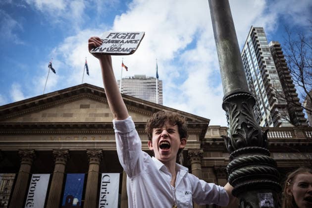 ONE NATION STUDENT PROTEST, Thousands expressed their displeasure at the rise of the One Nation Party during a rally of high school and university students opposed to the policies of Pauline Hanson and One Nation at State Library Victoria in Melbourne, Thursday, August 13, 2026. ( NO ARCHIVING Melbourne Victoria AUSTRALIA  Copyright: xCHRISTOPHERxHOPKINSx 20260813173755325402