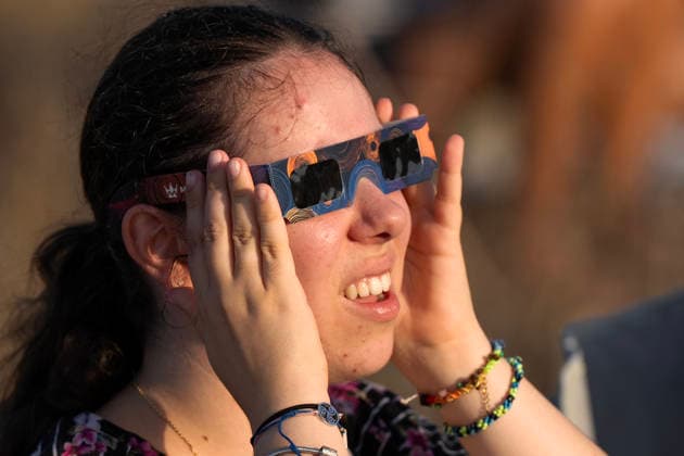 Solar Eclipse Jean Marc Ferré MAXPPP Eyguières August 12, 2026 Several hundred people equipped with special viewing glasses certified to ISO 12312-2 or ISO 12312-2:2015—and some with personal eye protection—and with camping chairs and tables—gathered at the Eyguières airfield to observe the eclipse on August 12, 2026. Photo by Jean Marc Ferré MAXPPP, Eyguières, August 12, 2026 – Several hundred people—equipped with special glasses featuring filters certified to ISO 12312-2 or ISO 12312-2:2015 standards and, in some cases, personal eye protection and bringing camping chairs and tables—gathered at the Eyguières airfield to observe the eclipse on August 12, 2026, in Eyguières, Provence-Alpes-Côte d’Azur, France  Copyright: xMAXPPPxJeanxMarcxFerréx FRR202608123969 FRR202608123969