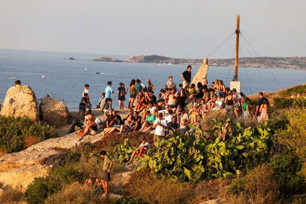 Solar Eclipse Seen From Notre-Dame De La Serra In Calvi - Corsica The solar eclipse is seen over Notre-Dame-de-la-Serra in Calvi, Corsica, France on August 12, 2026. Photo by Shootpix ABACAPRESS.COM Calvi France  Copyright: xShootpix ABACAx