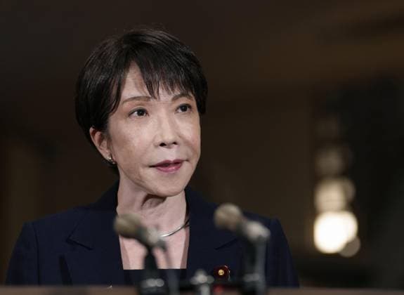 Japan PM meets press over Putin s visit to Etorofu Island Japanese Prime Minister Sanae Takaichi meets the press at the premier s official residence in Tokyo on Aug. 13, 2026, calling Russian President Vladimir Putin s visit earlier in the day to the Russian-held, Japanese-claimed Etorofu Island off Hokkaido totally unacceptable.  A14AA0005625699P
