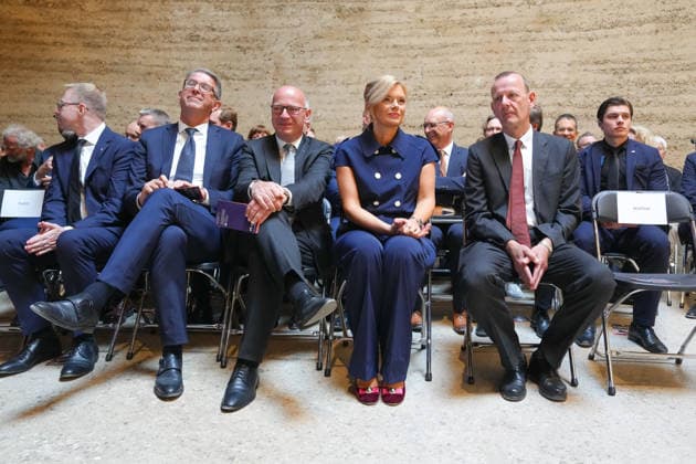Gedenkveranstaltung 65. Jahrestag des Berliner Mauerbaus (l-r) Erste Reihe, Kulturstaatsminister Wolfram Weimer, Kai Wegener, Julia Kloeckner und Axel Klausmeier bei der Gedenkveranstaltung zum 65. Jahrestag des Berliner Mauerbaus, Berlin, 13.08.2026 Berlin Berlin Deutschland *** Commemoration of the 65th Anniversary of the Construction of the Berlin Wall Front row: Minister of State for Culture Wolfram Weimer, Kai Wegener, Julia Kloeckner, and Axel Klausmeier at the commemorative event marking the 65th anniversary of the construction of the Berlin Wall, Berlin, August 13, 2026, Berlin, Germany