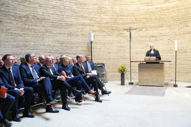 Gedenkveranstaltung 65. Jahrestag des Berliner Mauerbaus Pfarrer Thomas Jeutner bei seiner Rede und Ansprache im Gottesdienst im Rahmen der Gedenkveranstaltung zum 65. Jahrestag des Berliner Mauerbaus, Berlin, 13.08.2026 Berlin Berlin Deutschland *** Commemoration of the 65th Anniversary of the Construction of the Berlin Wall: Pastor Thomas Jeutner delivering his speech and address during the church service as part of the commemoration of the 65th anniversary of the construction of the Berlin Wall, Berlin, August 13, 2026, Berlin, Berlin, Germany