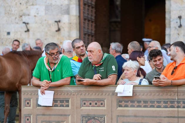 August 13, 2026, Siena, Toscana, ITALIA: Siena, Piazza del Campo Ã¢â‚¬ August 13, 2026. The *Tratta* took place this morning; it is one of the key moments of the Palio, during which the selected horses are assigned by lot to the ten *Contrade* participating in the race on August 16. Siena ITALIA  - ZUMAs236 20260813_aap_s236_006 Copyright: xFabioxSassox
