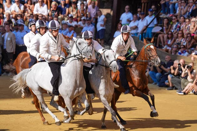 August 13, 2026, Siena, Toscana, ITALIA: Siena, Piazza del Campo Ã¢â‚¬ August 13, 2026. The *Tratta* took place this morning; it is one of the key moments of the Palio, during which the selected horses are assigned by lot to the ten *Contrade* participating in the race on August 16. Siena ITALIA  - ZUMAs236 20260813_aap_s236_009 Copyright: xFabioxSassox