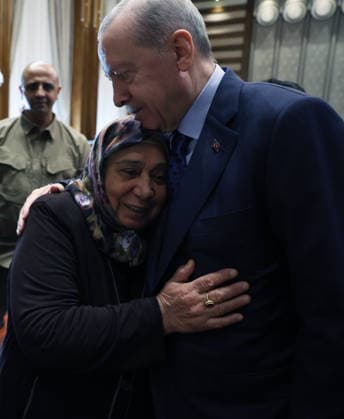 Turkish President Recep Tayyip Erdogan ANKARA, TURKIYE - AUGUST 13: (----EDITORIAL USE ONLY - MANDATORY CREDIT - TURKISH PRESIDENCY MURAT KULA HANDOUT - NO MARKETING NO ADVERTISING CAMPAIGNS - DISTRIBUTED AS A SERVICE TO CLIENTS----) Turkish President Recep Tayyip Erdogan receives the families of martyrs at the Presidential Complex in Ankara, Turkiye on August 13, 2026. Turkish Presidency Murat Kula Anadolu Ankara Turkey. Editorial use only. Please get in touch for any other usage.  Copyright: x2026xAnadoluxTurkishxPresidency xMuratxKulax