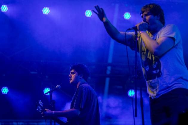 August 13, 2026, Paredes De Coura, Braga, Portugal: Ben Sadler of the British duo Getdown Services performs live on the Coura Sem Paredes Stage during Vodafone Paredes de Coura. Paredes De Coura Portugal - ZUMAs197 20260813_aaa_s197_128 Copyright: xDiogoxBaptistax