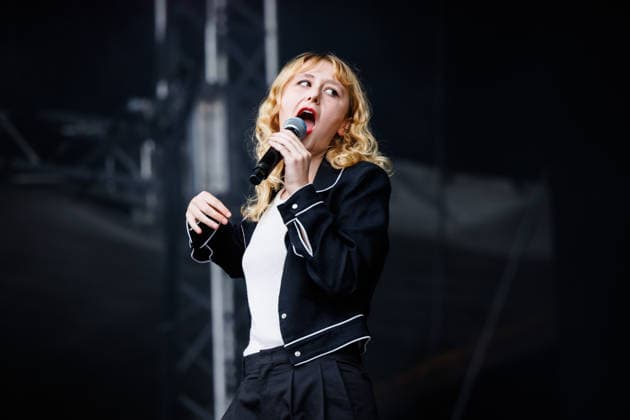 Lambrini Girls live at Oyafestivalen 2026 Oslo, Norway. 13th, August 2026. The English punk rock band Lambrini Girls performs a live concert during the Norwegian music festival Oyafestivalen 2026 in Oslo. Here singer and guitarist Phoebe Lunny is seen live on stage. Norway, Oslo  Copyright: xGonzalesxPhoto KetilxMartinsenx