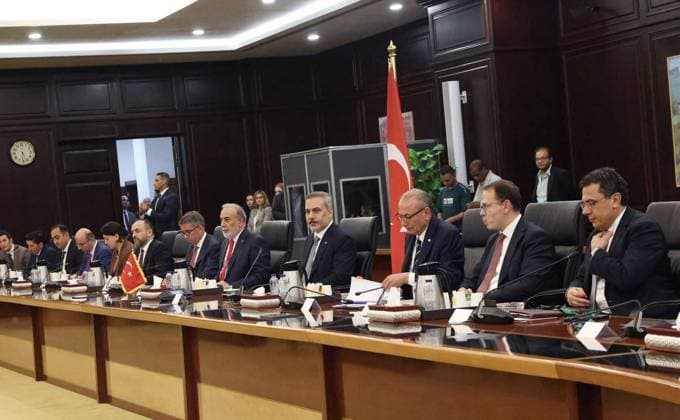Turkiye-Egypt Joint Planning Group holds second meeting in El Alamein EL ALAMEIN, EGYPT - AUGUST 13: (----EDITORIAL USE ONLY MANDATORY CREDIT - TURKISH FOREIGN MINISTRY HANDOUT - NO MARKETING NO ADVERTISING CAMPAIGNS - DISTRIBUTED AS A SERVICE TO CLIENTS----) Turkish Foreign Minister Hakan Fidan and Egyptian Foreign Minister Badr Abdelatty co-chair the second meeting of the Turkiye-Egypt Joint Planning Group in El Alamein, Egypt on August 13, 2026. Turkish Foreign Ministry Handout Anadolu El Alamein Egypt. Editorial use only. Please get in touch for any other usage.  Copyright: x2026xAnadoluxTurkishxForeignxMinistryx xHandoutx