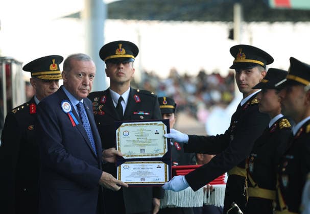 Turkish President Recep Tayyip Erdogan ANKARA, TURKIYE - AUGUST 13: (----EDITORIAL USE ONLY - MANDATORY CREDIT - TURKISH PRESIDENCY MURAT KULA HANDOUT - NO MARKETING NO ADVERTISING CAMPAIGNS - DISTRIBUTED AS A SERVICE TO CLIENTS----) Turkish President Recep Tayyip Erdogan presents diplomas to the award recipients during Gendarmerie and Coast Guard Academy Graduation Ceremony at Gendarmerie and Coast Guard Academy in Beytepe district of Ankara, Turkiye on August 13, 2026. Turkish Presidency Murat Kula Anadolu Ankara Turkey. Editorial use only. Please get in touch for any other usage.  Copyright: x2026xAnadoluxTurkishxPresidencyx xMuratxKulax