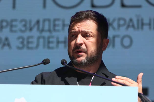 President of Ukraine Volodymyr Zelenskyy addresses participants in the final stage of selection for the National Tysiachovesna Initiative during a working visit to Ivano-Frankivsk, Ukraine, August 13, 2026. The Tysiachovesna (Thousand Springs) Initiative of the President of Ukraine is implemented by the Ministry of Culture and the Office of the President. It is designed to foster the creation of new, high-quality Ukrainian cultural products, with up to UAH 4 billion in state support allocated for its implementation. (Photo by Yurii Rylchuk Ukrinform) Ukrainian President addresses finalists of National Tysiachovesna Initiative  Copyright: xYuriixRylchukx