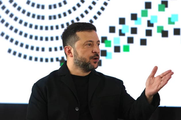 President of Ukraine Volodymyr Zelenskyy meets participants, experts, and partners during the final stage of selection for the National Tysiachovesna Initiative, Ivano-Frankivsk, Ukraine, August 13, 2026. The Tysiachovesna (Thousand Springs) Initiative of the President of Ukraine is implemented by the Ministry of Culture and the Office of the President. It is designed to foster the creation of new, high-quality Ukrainian cultural products, with up to UAH 4 billion in state support allocated for its implementation. (Photo by Yurii Rylchuk Ukrinform) President Zelenskyy speaks at National Tysiachovesna Initiative final  Copyright: xYuriixRylchukx