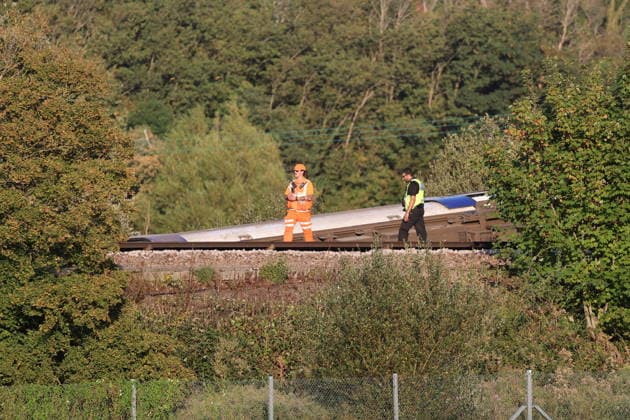. 13 08 2026. Lewes , United Kingdom. Train derailment. Pic by : Stephen Lock i-Images  xStephenxLockx xi-Imagesx IIM-26947-0008