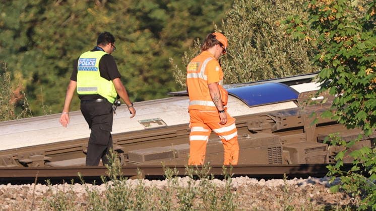 . 13 08 2026. Lewes , United Kingdom. Train derailment. Pic by : Stephen Lock i-Images  xStephenxLockx xi-Imagesx IIM-26947-0011