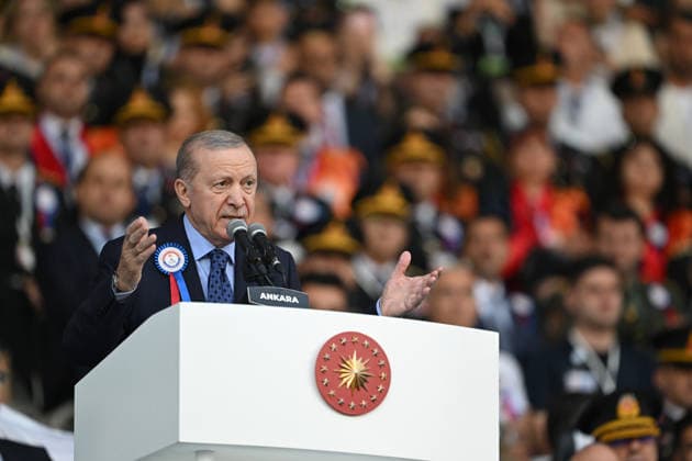 Turkish President Recep Tayyip Erdogan ANKARA, TURKIYE - AUGUST 13: Turkish President Recep Tayyip Erdogan delivers a speech as he attends Gendarmerie and Coast Guard Academy Graduation Ceremony at Gendarmerie and Coast Guard Academy in Beytepe district of Ankara, Turkiye on August 13, 2026. Mehmet Ali Ozcan Anadolu Ankara Turkey. Editorial use only. Please get in touch for any other usage.  Copyright: x2026xAnadoluxMehmetxAlixOzcanx