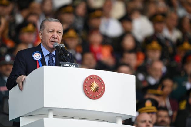 Turkish President Recep Tayyip Erdogan ANKARA, TURKIYE - AUGUST 13: Turkish President Recep Tayyip Erdogan delivers a speech as he attends Gendarmerie and Coast Guard Academy Graduation Ceremony at Gendarmerie and Coast Guard Academy in Beytepe district of Ankara, Turkiye on August 13, 2026. Mehmet Ali Ozcan Anadolu Ankara Turkey. Editorial use only. Please get in touch for any other usage.  Copyright: x2026xAnadoluxMehmetxAlixOzcanx