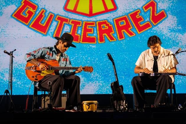 August 13, 2026, Paredes De Coura, Braga, Portugal: Alejandro GutiÃ rrez and Estevan GutiÃ rrez, guitar duo of the Swiss?Ecuadorian instrumental Hermanos GutiÃ rrez, perform together on stage during the Vodafone Paredes de Coura. Paredes De Coura Portugal - ZUMAs197 20260813_aaa_s197_201 Copyright: xDiogoxBaptistax