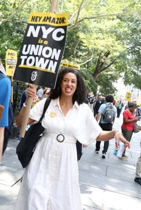 August 13, 2026, New York, New York, USA: Amazon Teamsters and Allies picket outside of City Hall for passage of the Delivery Protection Act. The Delivery Protection Act would require companies like Amazon to hire its workforce directly, essentially making AmazonÃ¢â‚¬â ¢s corrupt third-party Delivery Service Partner model illegal in New York City. New York USA  - ZUMAk03_ 20260813_zaf_k03_051 Copyright: xNancyxKaszermanx