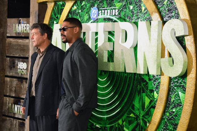 LOS ANGELES, CA - AUGUST 13: Kyle Chandler and Aaron Pierre at HBO™s Lanterns Premiere on August 13, 2026 at Paramount Theatre in Los Angeles, California. Copyright: xJeffreyxMayerx