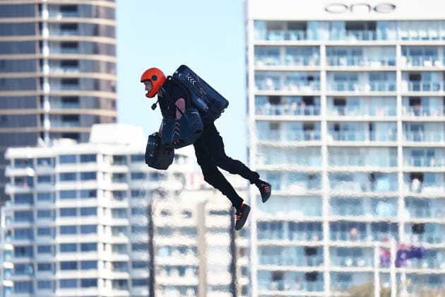 PACIFIC AIRSHOW, Performers in Gravity jet suits are seen during The Pacific Airshow Gold Coast in Surfers Paradise, Queensland, Friday, August 14, 2026. ( NO ARCHIVING Surfers Paradise Queensland AUSTRALIA  Copyright: xx 20260814182981495368