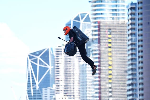 PACIFIC AIRSHOW, Performers in Gravity jet suits are seen during The Pacific Airshow Gold Coast in Surfers Paradise, Queensland, Friday, August 14, 2026. ( NO ARCHIVING Surfers Paradise Queensland AUSTRALIA  Copyright: xx 20260814188340816138